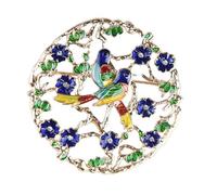 OUNONA Broche Oiseau Émail, Épingle à Couronne En Alliage Cristal, Accessoire Vestimentaire Féminin Pour Vêtements Et Paquet, Design Double Oiseau Coloré, Taille Standard
