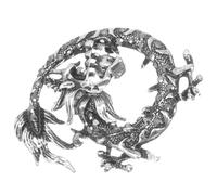 OUNONA Broche Vintage en Alliage Dragon Chinois, Épingle Décorative pour Costume et Chapeau, Présent pour Homme à L'anniversaire ou Mariage