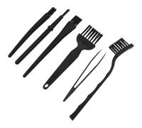 OUNONA Brosse Antistatique Noire 6 Pièces Poignée Portable, Kit de Nettoyage Multifonction pour Clavier D’Ordinateur, Balai Pratique pour Bureau, Outil de Dépoussiérage Électronique