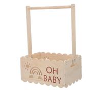 OUNONA Caisse de naissance en bois | Panier cadeau de bienvenue pour nouveau-né avec poignée | Caisse de rangement pour vêtements de bébé (garçons et filles), organisateur de chambre d'enfant