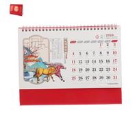 OUNONA Calendrier de Bureau Chinois Calendrier de Bureau Flottant Or Design Moderne pour Planification Maison des Dates avec Culturels Chinois