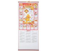 OUNONA Calendrier Mural 2024 Dragon Chinois Motifs Traditionnels en Papier Épais, Calendrier du Nouvel An pour Planifier et Vérifier la Date Lunaire