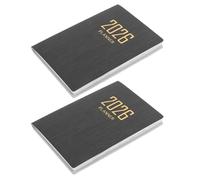 OUNONA Carnet D'agenda Quotidien 2026 Noir 2pcs en Papier et Pu, Organisation Hebdomadaire, Format Compact Portable pour Bureau et Gestion Personnelle
