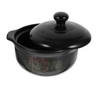 OUNONA Casserole en Céramique 1600ml Noir Distribution Uniforme Chaleur et Collecte D'énergie, pour Cuisiner Cuisine Quotidienne