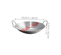 OUNONA Casserole Inox avec Double Poignée Poêle Sèche Polyvalente pour Cuisine Domestique et Camping Batterie Compatible Tout Feux et Induction Ustensile et Facile à Nettoyer
