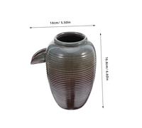 OUNONA Ceramic Jar Fountain for Outdoor Garden and Fish Tank Circulation No Pump Traditional Style Water Feature for Indoor and Front Decor