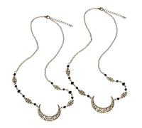 OUNONA Chaîne de Tête en Cristal 2Pcs Accessoires de Cheveux Rétro Taille Unique pour Mariages et Fêtes Pendentif Lune