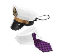 OUNONA Chapeau de Capitaine Brodé pour Chien Cravate Ajustable en Polyester, Confortable et Stylé Fêtes et Événements Quotidiens des Animaux