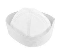 OUNONA Chapeau De Capitaine De Yacht Blanc, Chapeau De Marin En Polyester, Bord Roulé, Pour Homme, Fête Et Extérieur, Accessoire Vestimentaire Taille Unique