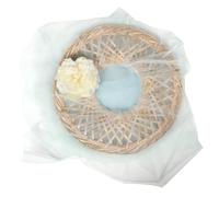 OUNONA Chapeau oriental en paille de bambou : chapeau léger tissé avec voile pour la photographie - Accessoire Hanfu pour femme - Bonnet conique chinois à fleurs artificielles