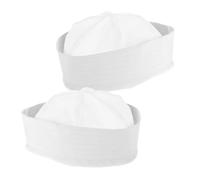 OUNONA Chapeaux De Marin Blancs 2pcs Chapeaux De Costume Adulte Chapeau De Marin Confortable Accessoire De Fête Pour Halloween Et Cosplay Taille 58cm
