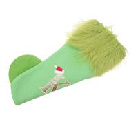 OUNONA Chaussette de Noël Géante Tricotée Verte avec Initiale K Pochette Cadeau de Fête Peluche pour Décoration Familiale et Fêtes de Fin Année