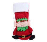 OUNONA Chaussettes de Noël Extra Longues (42 cm) Rouges et Vertes avec Un Lutin de Dessin animé, idéales pour décorer la Maison Pendant Les fêtes de Fin d'année.