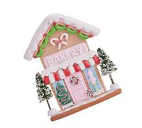 OUNONA Clay Christmas House Figurine Polymer Clay Cottage Ornament with Trees Miniature Christmas Village House for Winter Table Decor Festive Holiday Snowy Cabin Sculpture