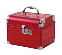 OUNONA Coffret à Bijoux en Alliage D'aluminium de Mariage Rouge Serrure à Code pour Protéger et Exposer Vos Colliers Boîte Élégante Design Concis et Pratique