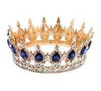 OUNONA Coiffe de Mariée en Strass Bleu, Couronne Mariage pour Femmes, Accessoire Cheveux pour Fête Spéciale et Bal de Fin d'Année