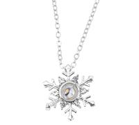 OUNONA Collier Flocon de Neige Argenté Projection je T'aime en 100 Langues, Pendentif Femme, Présent Saint-valentin, Bijou Délicat pour Petite Amie et Occasions Spéciales