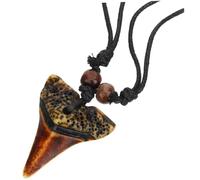 OUNONA Collier Homme Dent de Requin Pendentif Vintage Style Tribal pour Surfeur Plage Ajustée et Confortable Accessoire Personnalisé pour et Fête