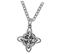 OUNONA Collier Homme Vintage en Acier Inoxydable 3 MM X 60 CM Pendentif Nœud Celtique Symbole d'Amour Infini Chaîne de Cou pour Femme et Garçon Bijou Unisexe pour Occasions Multiples