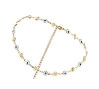 OUNONA Collier Œil Femme Ras-de-Cou Marguerite Bijoux en Acier Inoxydable Collier Court Bijoux Élégants pour Femme Accessoire de Mode