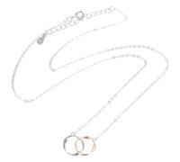 OUNONA Collier Pendentif Cercle Entrelacé Infini En Acier Inoxydable Réglable, Bijou Mère Pour Fête Des Mères, Chaîne De Cou Femme Usage Quotidien, Présent Anniversaire Maman