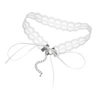OUNONA Collier Ras Du Cou Dentelle Blanche Double Couche Accessoire Mode Femme Choker Ajustable Élégant Bijoux Pour Soirée Et Quotidien