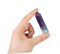 OUNONA Colonne de Cristal de Fluorite Naturelle 1 Pièce Tige Multicolore Cristal de Décoration DIY Pierre Énergétique pour Maison et Bureau Unique et