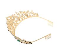 OUNONA Couronne Baroque Dorée Strass Diadème Mariée Crystal pour Mariage Cosplay Princesse Serre-tête Élégant Confortable pour Fête et Halloween