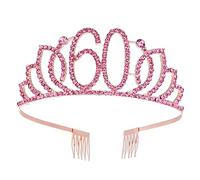 OUNONA Couronne Chiffre Délicate Accessoire Cheveux Femme Décoration Anniversaire Gâteau Rose Doré