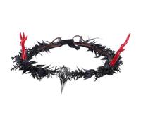 OUNONA Couronne de bois de cerf fleurie, couronne de mariage, serre-tête | Couronne de cheveux gothique avec pendentif frontal, pour Halloween, la Renaissance, un costume de mariage, une soirée