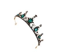 OUNONA Couronne de Mariage Baroque Verte Vintage Diadème Nuptial et Durable Ornement Élégant pour Robe de Mariée et Fête