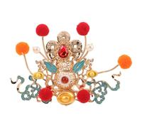 OUNONA Couronne de mariée chinoise - Accessoire de cheveux traditionnel - Diadème de mariage orné de pierres précieuses avec tige pour les fêtes.