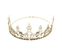 OUNONA Couronne Royale Médiévale en Métal Doré pour Homme Tiare de Prince Ajustable Accessoire de Costume pour Fête à Thème Royal Bal de Promo et Mariage Déguisement Prince
