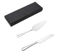 OUNONA Couteau à Gâteau Inoxydable Dentelé et Pelle à Gâteau Manche Ergonomique, Ensemble 2 Pièces pour Mariage Anniversaire, Ustensile Cuisine pour Découpe Précise et Service Élégant