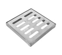 OUNONA Couvercle Carré de Drain Pluvial 6 Pouces, Acier Inoxydable | Grille D’évacuation de Sol, Compatible Ouvertures 6x6 Pouces, Surface Lisse et Plate, Argenté