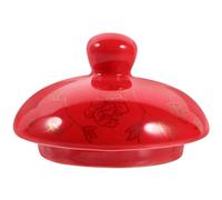 OUNONA Couvercle de théière en céramique, 1 pièce double couche rouge
