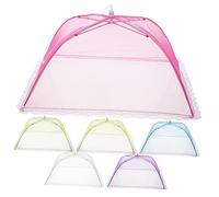 OUNONA Couverture Alimentaire Extérieure en Filet 43 Cm, Protection Anti-Insectes Résistante Au Vent, Lot De 6 Coloris Assortis, Maille Dense Respirante, pour Pique-niques Et Camping