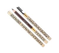 OUNONA Crayons à Sourcils Léopard 2 Pcs Taille Standard Crayon Double Tête Pinceau Brosse Maquillage Professionnel Usage Quotidien Couleur Café Clair