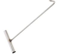 OUNONA Crochet Métallique T en Acier Inoxydable Robuste 40 Cm, Lève-plaque D'égout Argenté pour Levage Industriel, Outil de Levage Ergonomique pour Plaques de Regard et Couvercles Lourds