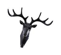 OUNONA Crochet Mural Tête de Cerf Noir, Décoratif, pour Clés et Parapluies | Forme Bois de Cerf en Relief, Style Moderne et Rétro, Accessoire de Chambre, Salon, Bureau