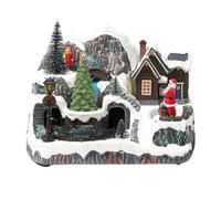 OUNONA Décoration de Village animée et Lumineuse, Cadeau de Noël