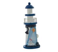 OUNONA Décoration Phare Nautique Modèle Méditerranéen Sculpté Main Ornement pour Maison et Bureau Symbole de Guidance et Espoir