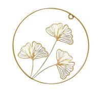OUNONA Décoration Suspendue en Ginkgo Doré Ornement Mural en Fer Creux Petite Taille Cercle Décoration Murale Nordique pour Salon Chambre et Jardin à Suspendre Feuille de Ginkgo