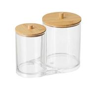 OUNONA Distributeur de Cotons-tiges Acrylique Boîte de Rangement Transparente Support pour Coton-tiges et Cosmétiques