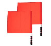OUNONA Drapeau à Manivelle Rouge pour Arbitre, Lot de 2pcs en Matériau Synthétique Prise Confortable et Haute Visibilité, pour Match de Football en Extérieur