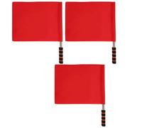 OUNONA Drapeaux de Signalisation Rouge 3pcs Manche Confortable en Acier Inoxydable, Drapeaux Portatifs Pratiques pour Arbitre et Compétition Sportive