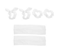 OUNONA Élastiques à Cheveux 6 Pcs en Coton Blanc Corde à Cheveux Élastique Oreilles de Lapin Femmes et Filles Doux Extensible pour Coiffure Quotidienne et DIY