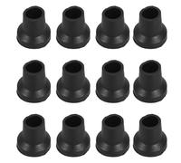 OUNONA Embouts de Canne en Caoutchouc Antidérapants 16 MM Lot de 12 Embouts de Rechange Noirs pour Cannes à Quatre Pieds Accessoires Sécurisés pour Personnes Âgées Adaptés à