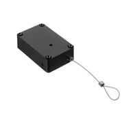 OUNONA Enrouleur verrou à cordon rétractable laisse de verrouillage réglable câble à distance boîtier de câble automatique laisse à distance Acier inoxydable Noir