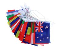 OUNONA Ensemble De 2 Bannière Pendante Internationale Coupe Monde en Tissu Polyester, Chaîne Drapeau pour Décoration de Plafond Lors D'événements de Célébration Internationale